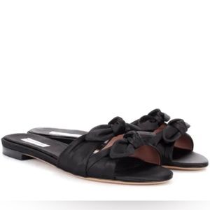Tabitha Simmons Black Satin Cleo Slide 38 8 $575